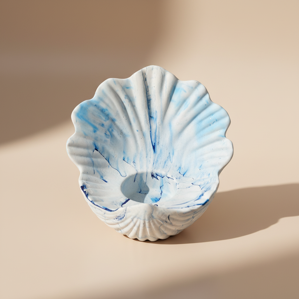 Muschelförmiger Kerzenhalter – Produktfoto